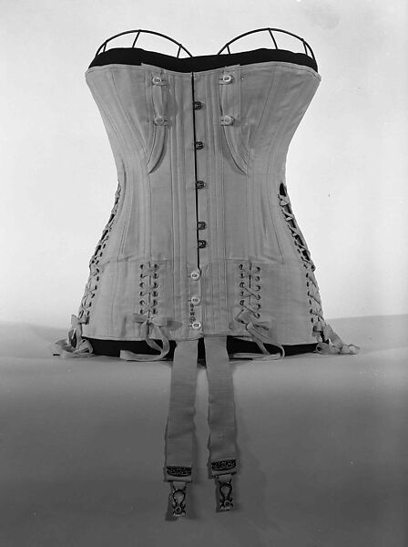 Corset, The H. &amp; W. Company (American, active ca. 1905-1950), cotton, bone, metal, elastic, American