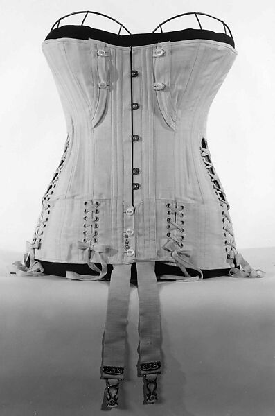 Corset, The H. &amp; W. Company (American, active ca. 1905-1950), cotton, bone, metal, elastic, American