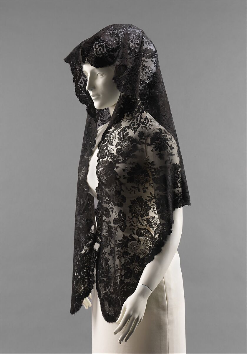 Mantilla, silk, European 