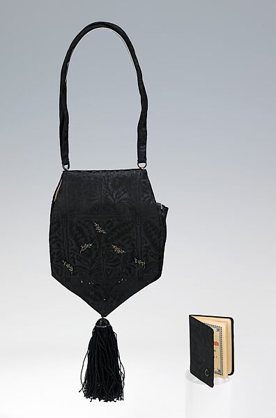 Evening bag, G. Desprez, silk, metal, leather, French 