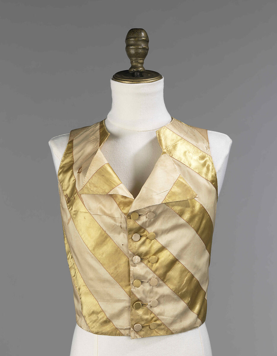 Vest, silk, linen, American or European 