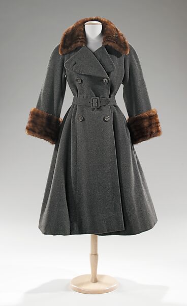 Coat, Norman Norell (American, Noblesville, Indiana 1900–1972 New York), wool, fur, American 