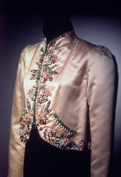 Evening jacket, Elsa Schiaparelli (Italian, 1890–1973), silk, glass, French