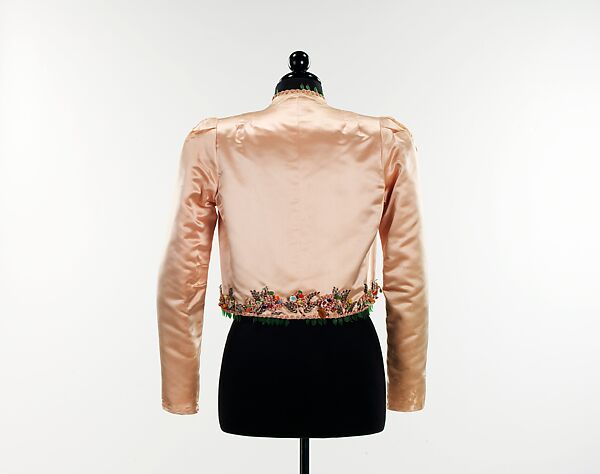 Evening jacket, Elsa Schiaparelli (Italian, 1890–1973), silk, glass, French