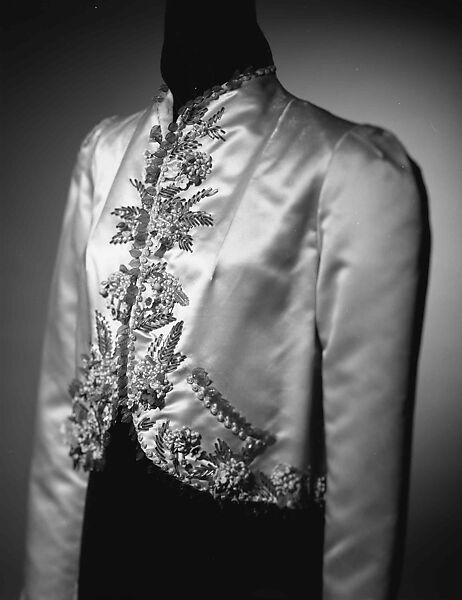 Evening jacket, Elsa Schiaparelli (Italian, 1890–1973), silk, glass, French