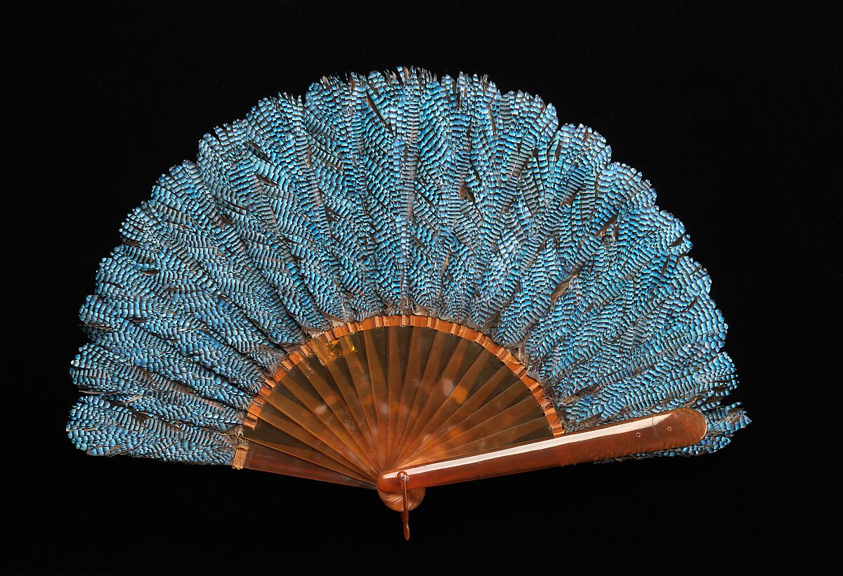 Fan, Rodeck Brothers, plastic, feather, Austrian 