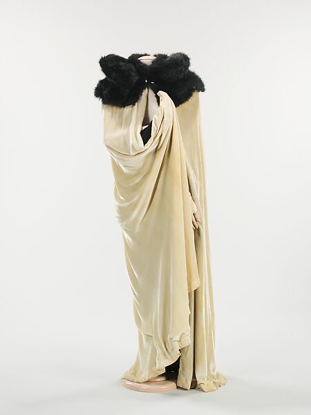 Evening cape, House of Worth (French, 1858–1956), silk, fur, French 