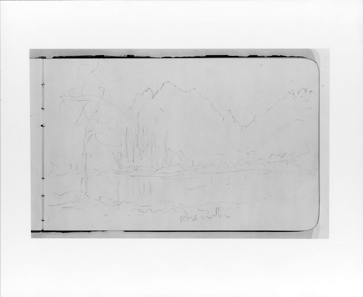 Sketch of Mountains, Peaks, and Terrain (from Sketchbook), Albert Bierstadt (American, Solingen 1830–1902 New York), Graphite on wove paper, American 