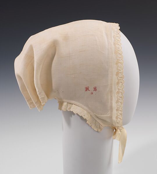 Bonnet, linen, American 