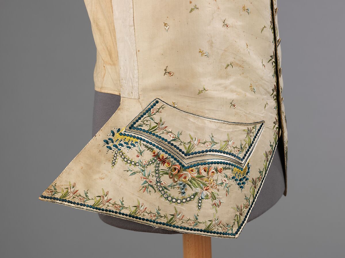 Waistcoat, silk, cotton, French