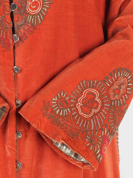 Evening coat, silk, metal, French