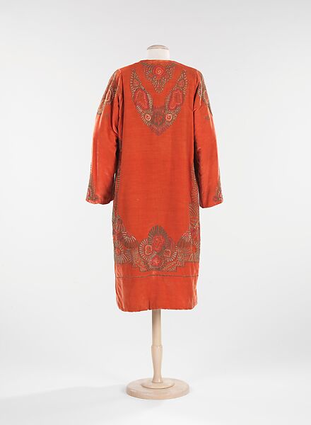 Evening coat, silk, metal, French