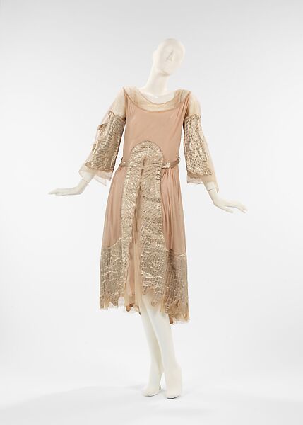 Evening dress, House of Lanvin (French, founded 1889), silk, metal, French 