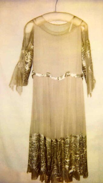 Evening dress, House of Lanvin (French, founded 1889), silk, metal, French