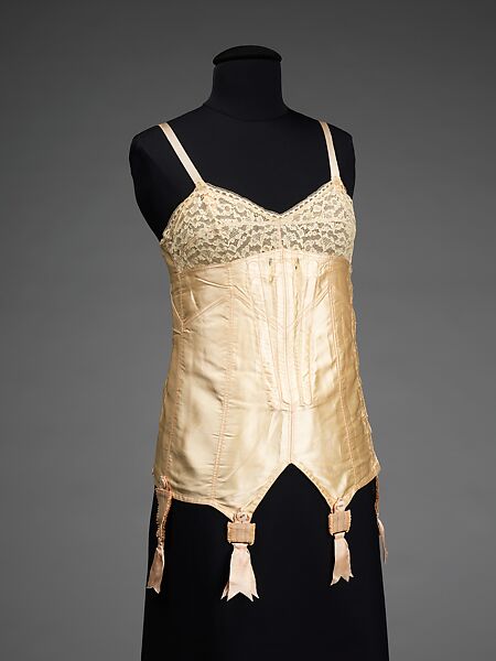 Corselet, Au Grand Chic, silk, elastic, bone, French 