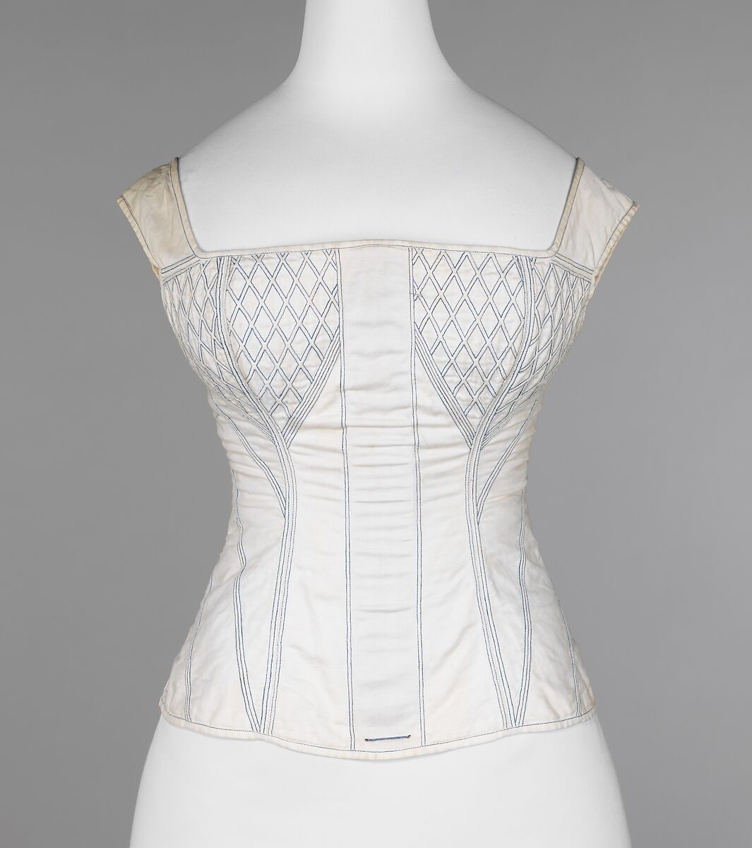 Corset, cotton, bone, American 