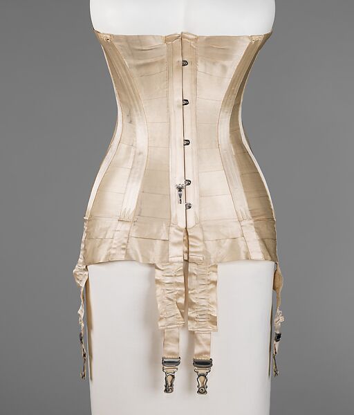 Corset, silk, bone, metal, elastic, French 