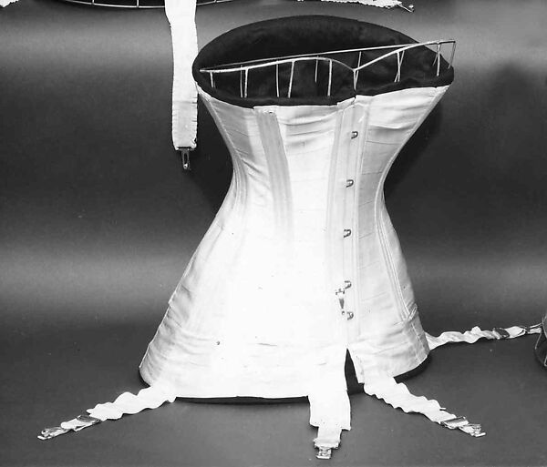 Corset, silk, bone, metal, elastic, French