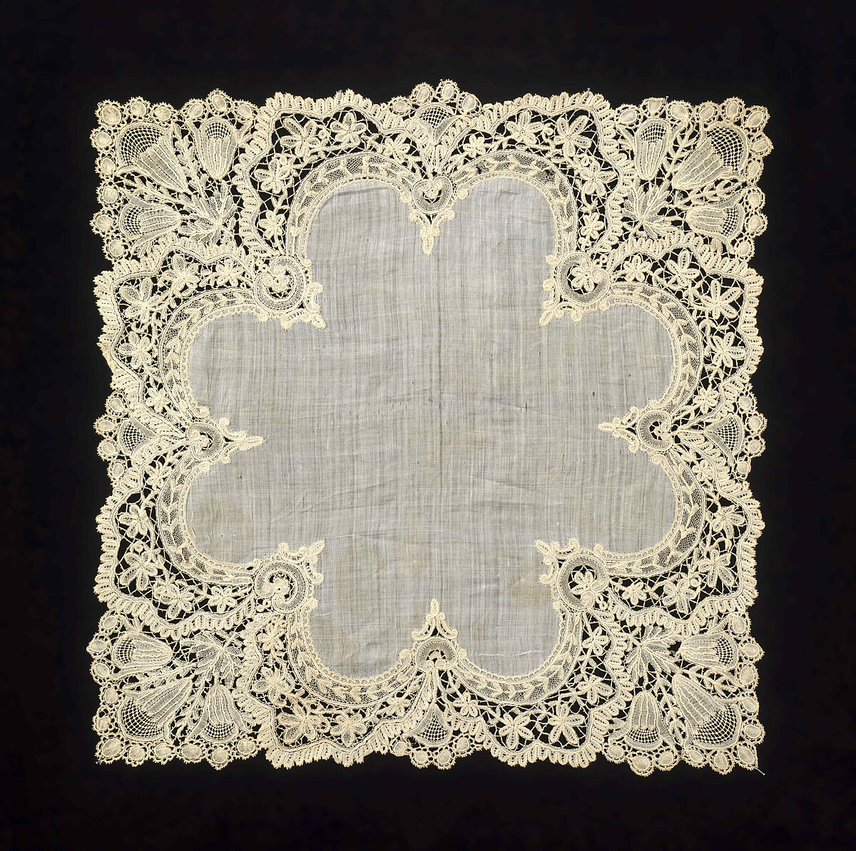 Handkerchief, cotton, linen, Belgian 