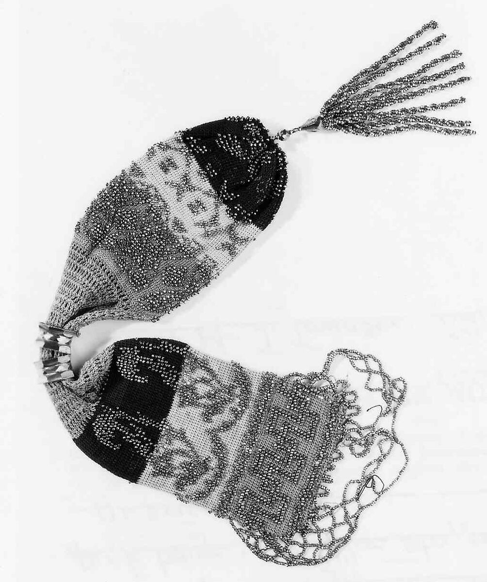 Miser's purse, cotton, metal, American