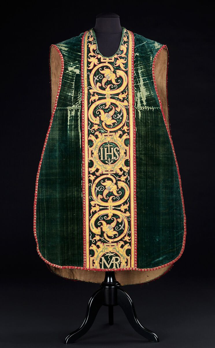 Chasuble, Silk, metal, Italian