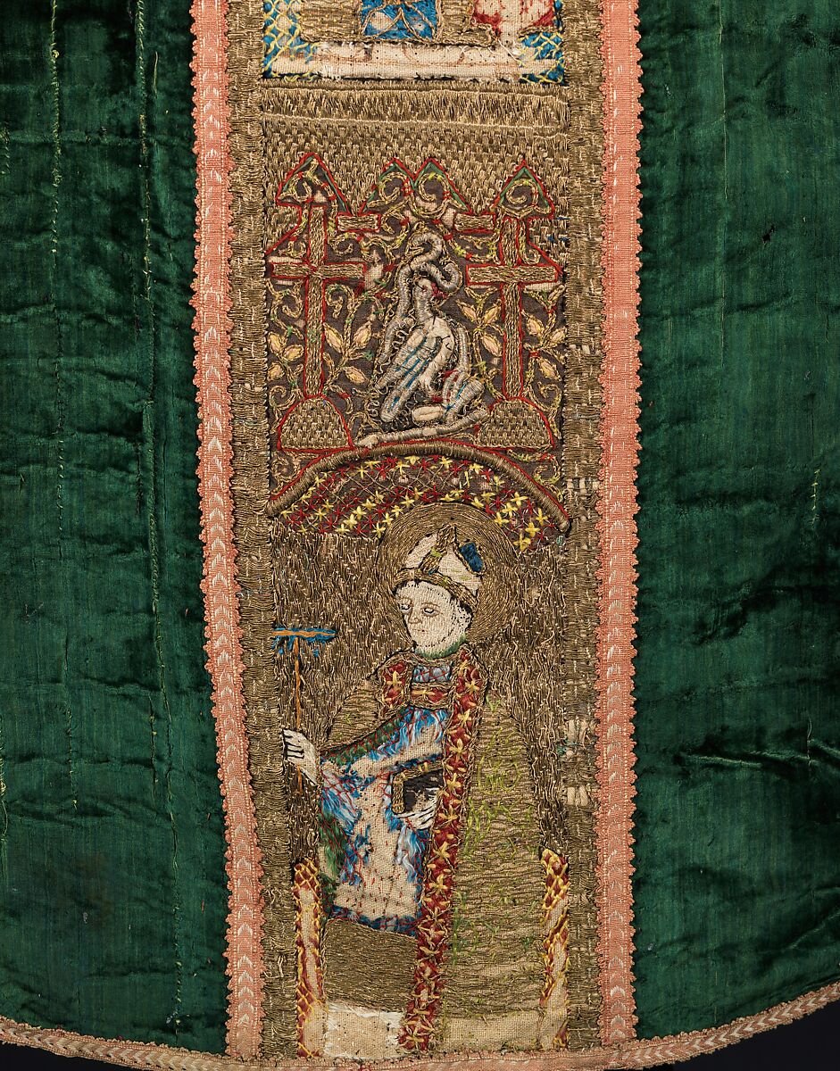 Chasuble, Silk, metal, linen, possibly Austrian