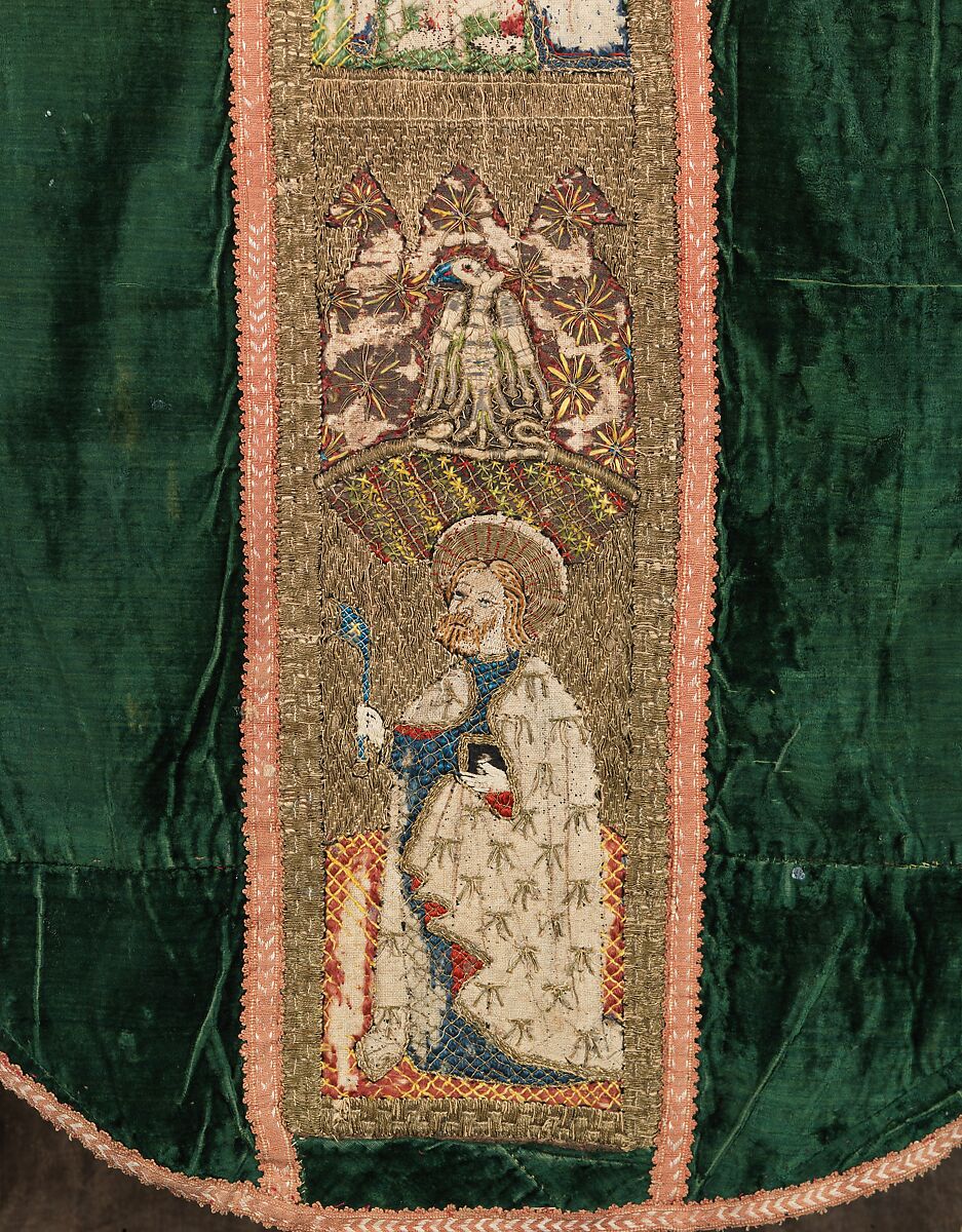 Chasuble, Silk, metal, linen, possibly Austrian