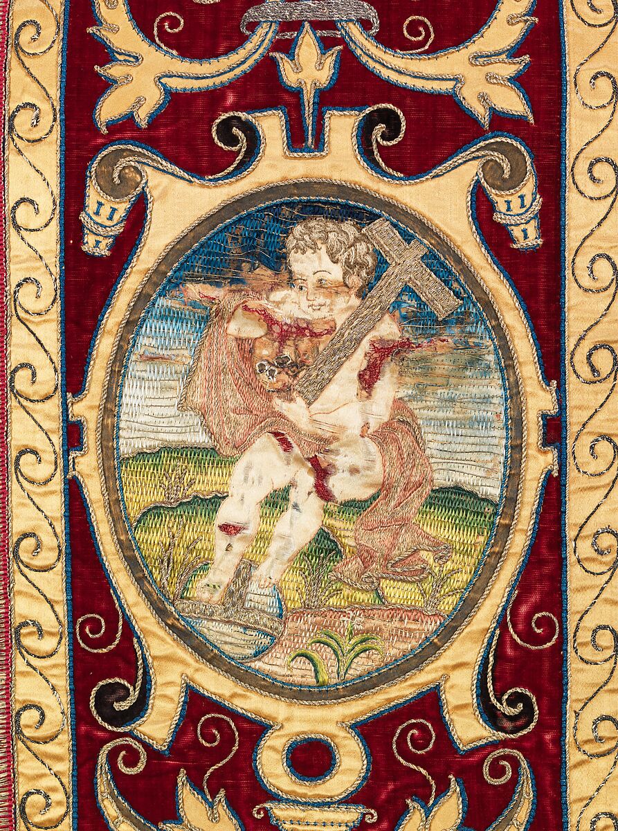 Chasuble, stole and maniple, Silk, metal, Spanish