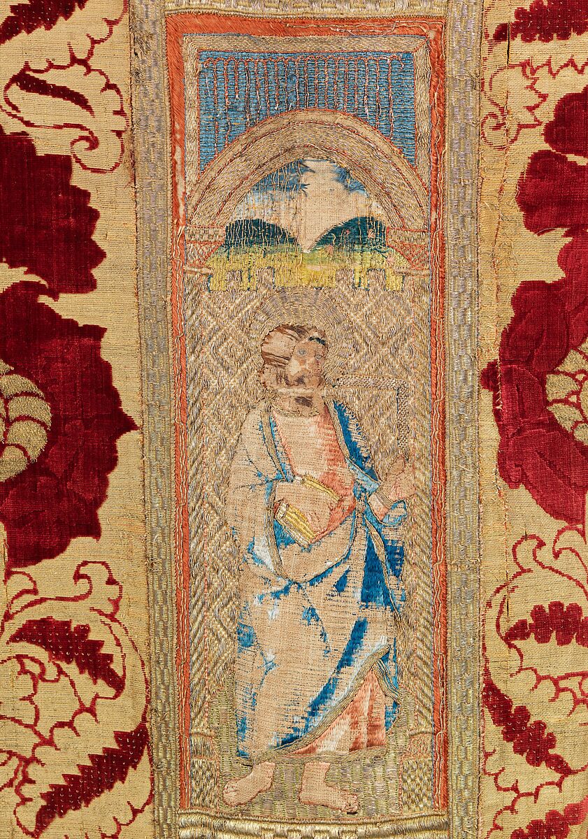 Chasuble, Silk, metal, linen, Spanish