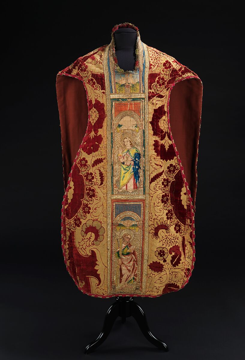 Chasuble, Silk, metal, linen, Spanish