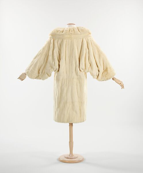 Evening coat, Revillon Frères (French, founded 1723), fur, silk, French