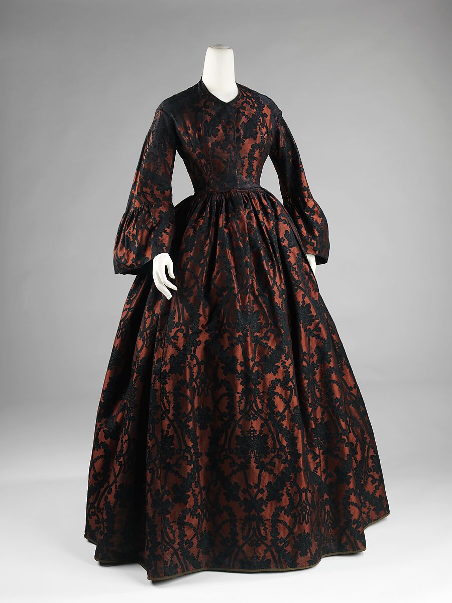 Evening dress, silk, American 