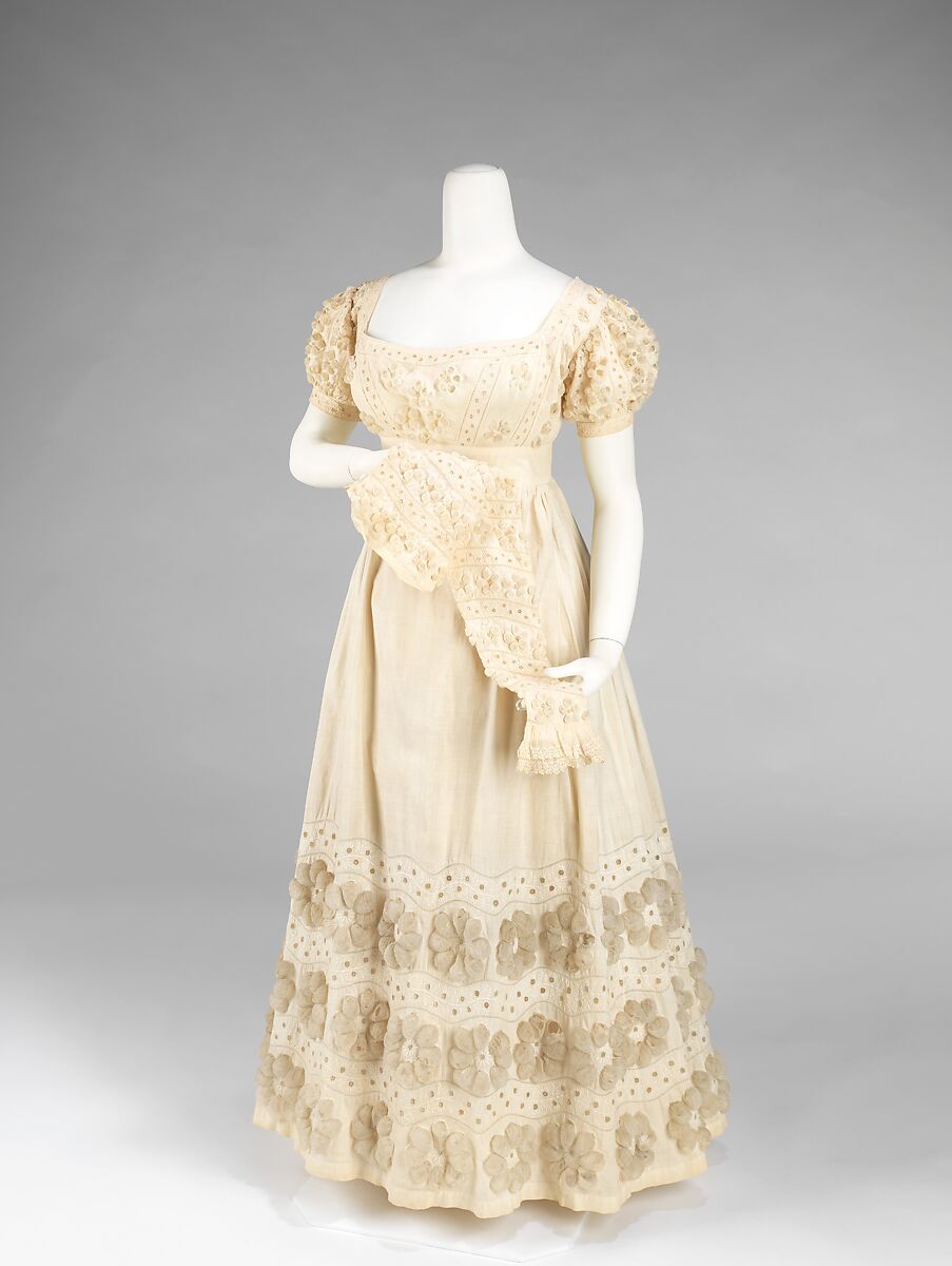 Evening dress, cotton, American 