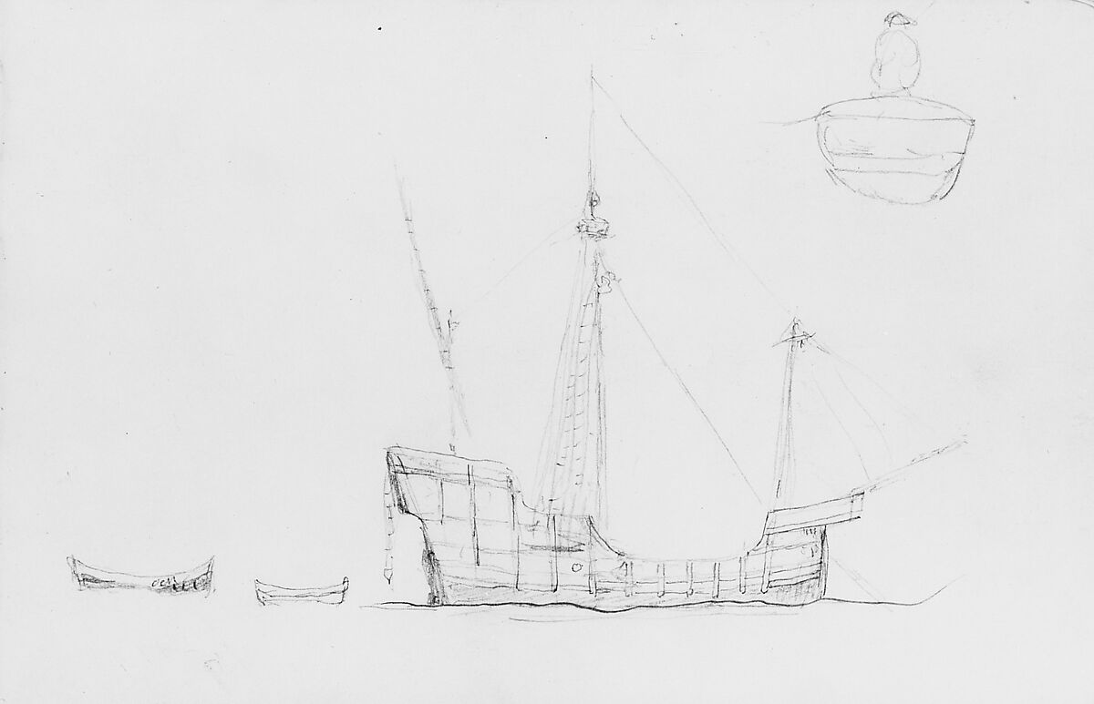 Tree (from Sketchbook), Albert Bierstadt (American, Solingen 1830–1902 New York), Graphite on wove paper, American