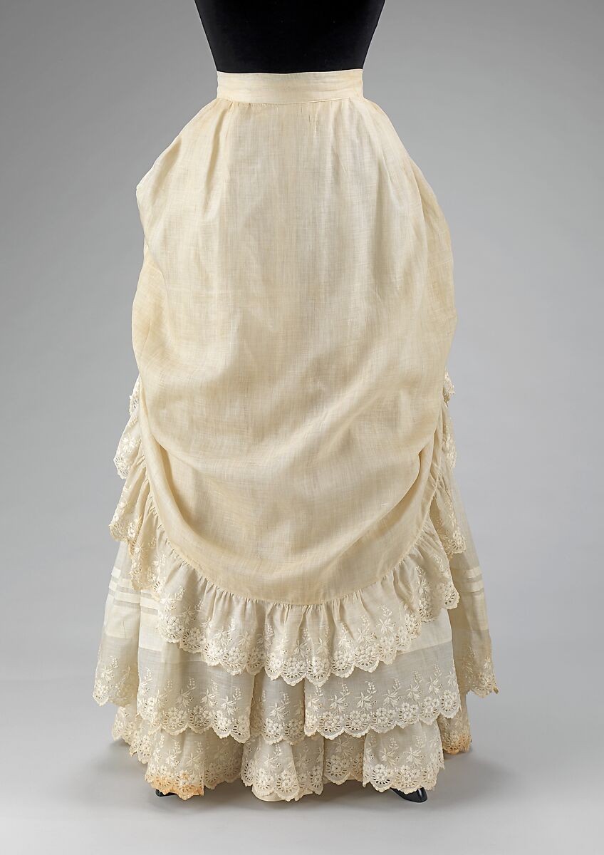 Petticoat, cotton, linen, American 