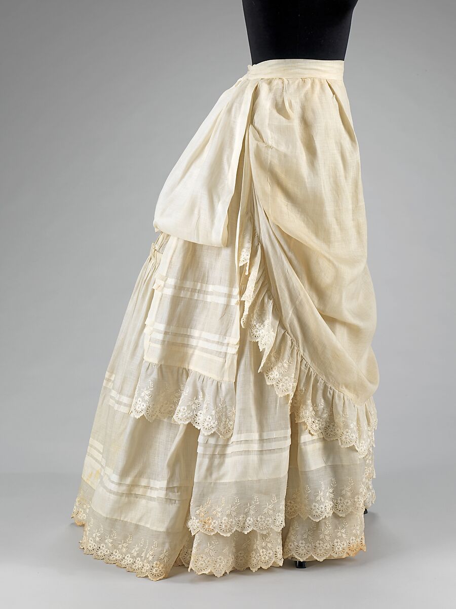 Petticoat, cotton, linen, American