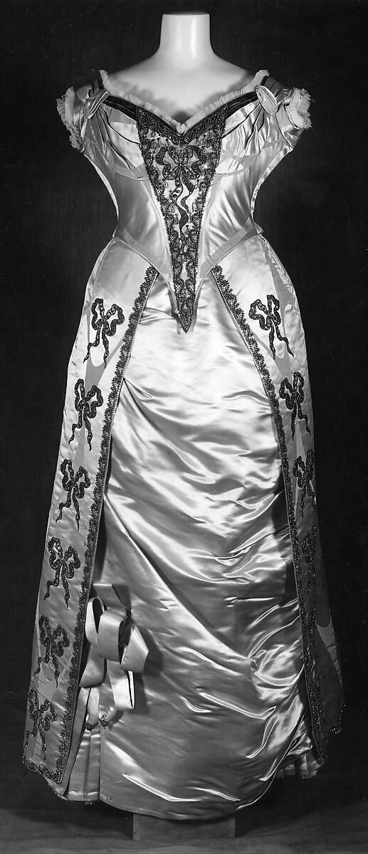 Evening dress, House of Worth (French, 1858–1956), silk, metal, French