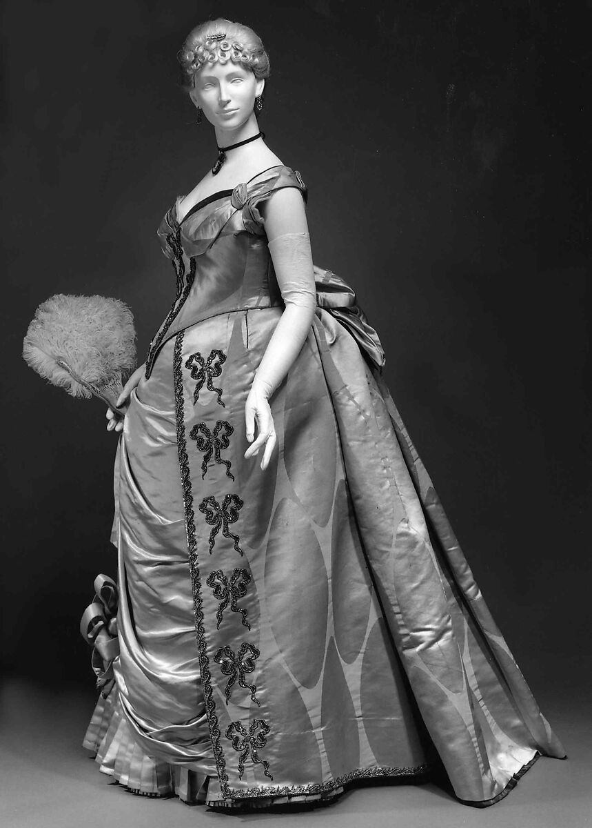 Evening dress, House of Worth (French, 1858–1956), silk, metal, French