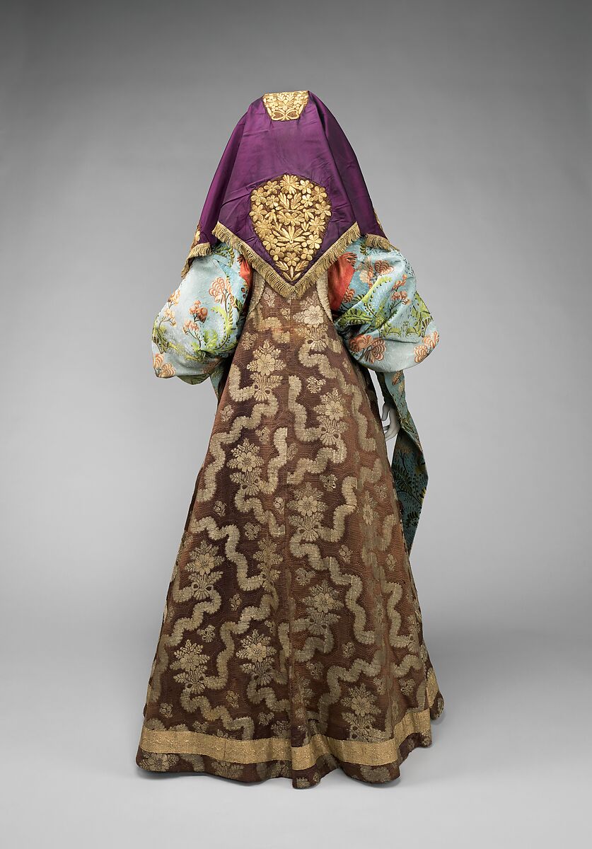 Ensemble, silk, cotton, metal, Russian