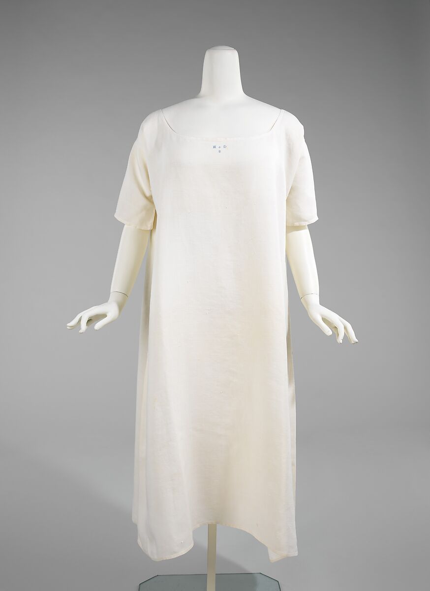 Nightgown, linen, American 