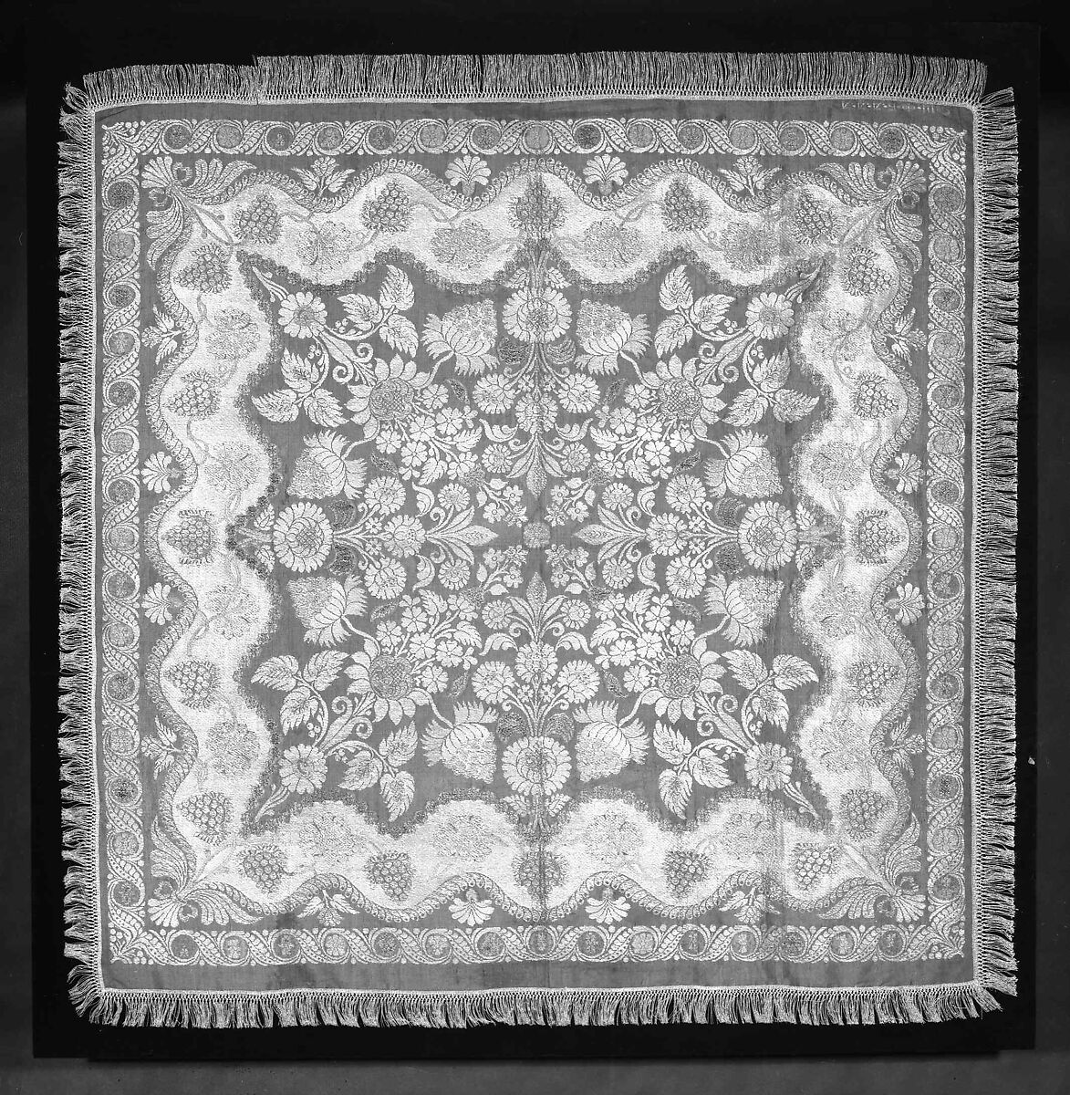 Headscarf, silk, metal, Russian