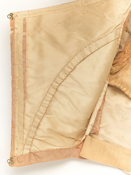 Evening dress, OLYMPE (American, active ca. 1851–1885), silk, mother-of-pearl, American