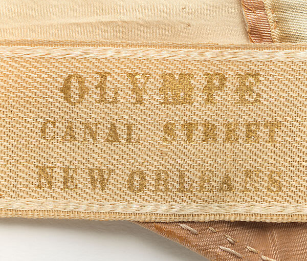 Evening dress, OLYMPE (American, active ca. 1851–1885), silk, mother-of-pearl, American