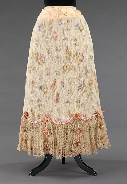 Petticoat, silk, linen, American 