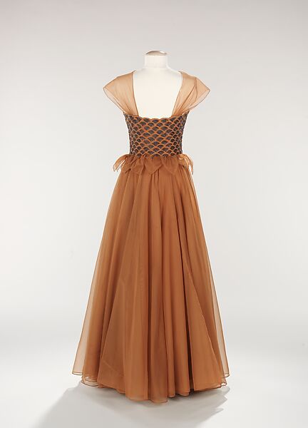 Evening dress, Hattie Carnegie, Inc. (American, 1918–1965), silk, beads, American
