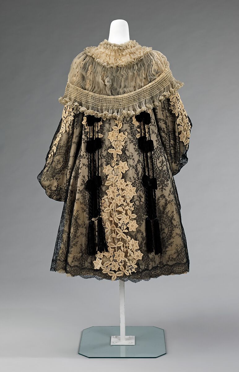Evening coat, Rouff (French, 1844–1914), silk, rhinestones, French