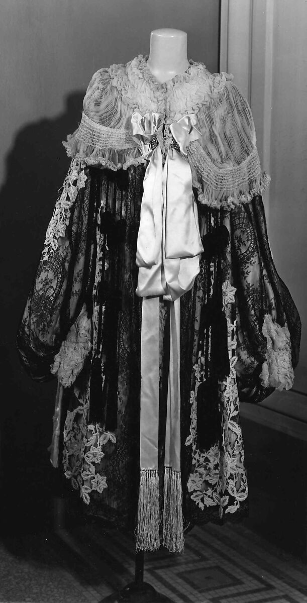 Evening coat, Rouff (French, 1844–1914), silk, rhinestones, French