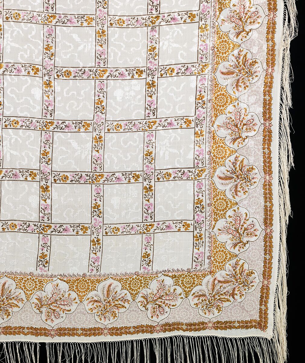 Shawl, silk, French