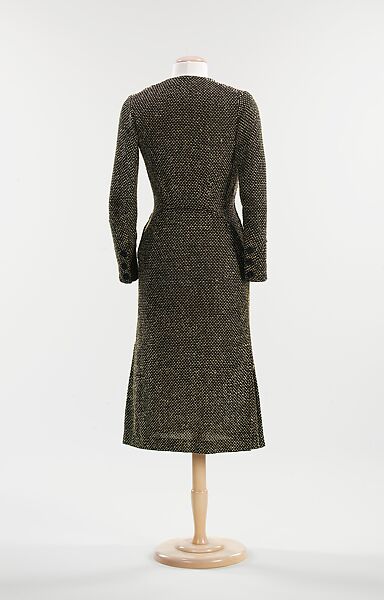 Dress, Elsa Schiaparelli (Italian, 1890–1973), wool, leather, French