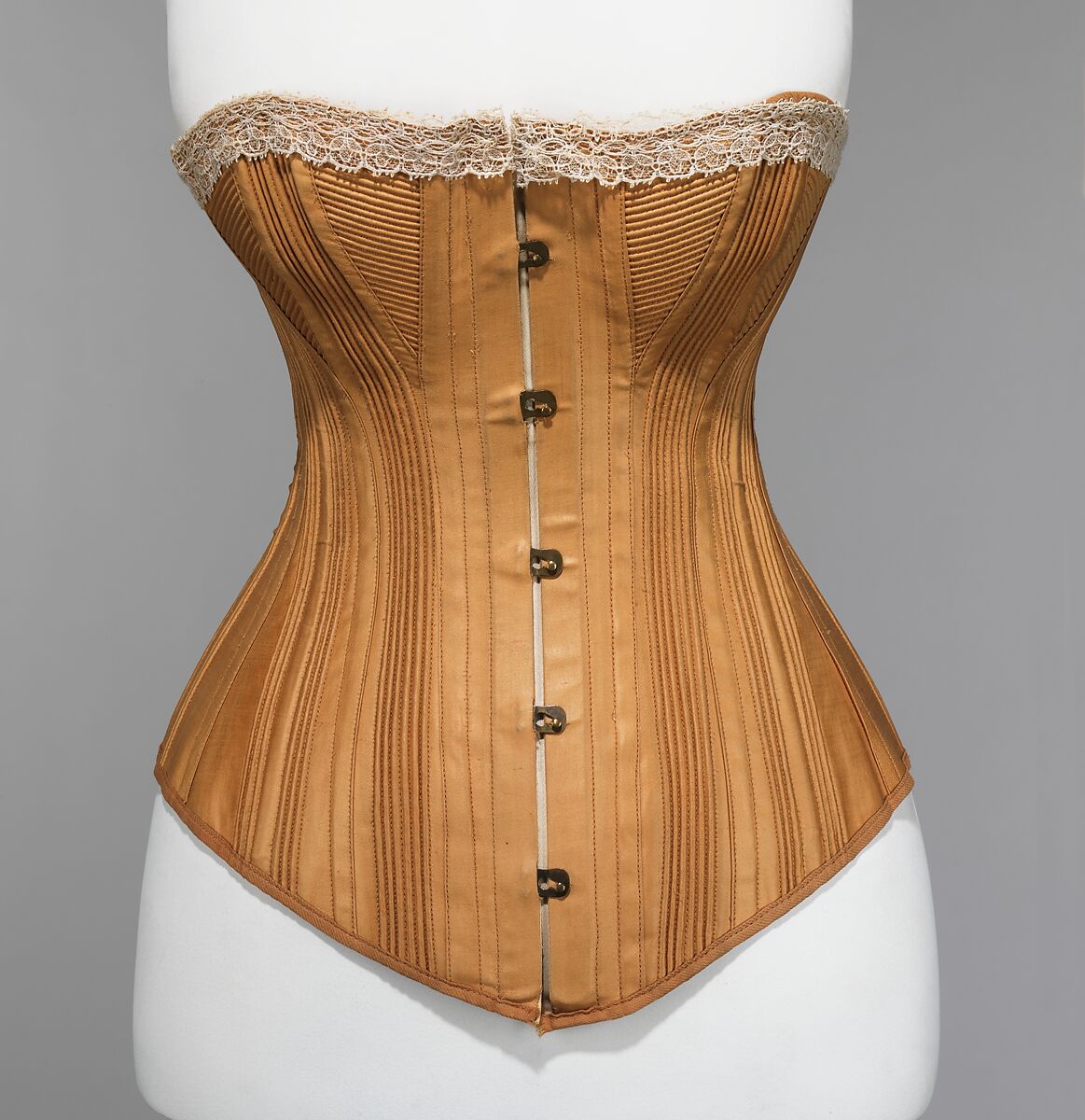 Corset, BCN, cotton, silk, metal, bone, American 